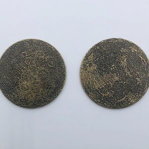 Metal Moon Surface Coin 1.6" Antique Style 3D Textured Brand New US Seller